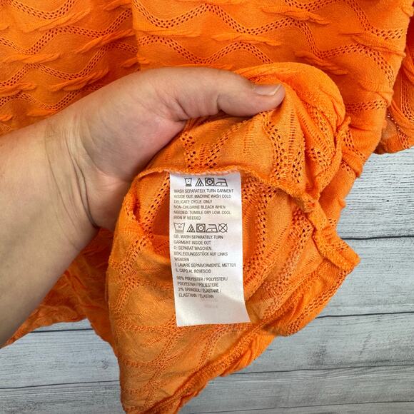 Belle by Kim Gravel V-Neck Textured Blouses - Pink and Orange - Picture 11 of 13